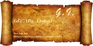Gálfy Izabel névjegykártya